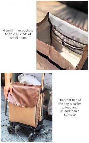 Adjustable Folding Shopping Cart - Collapsible Grocery Utility Trolley with Telescopic Handle for Easy Transport - Perfect for Shopping, Camping & Garden Use
