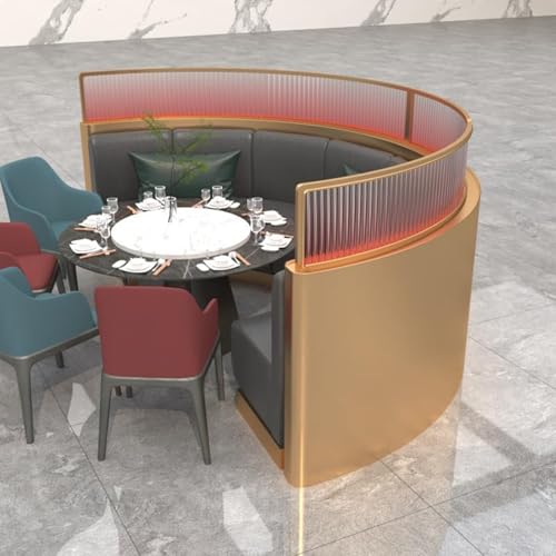 Cloison de séparation incurvée 140 cm avec motif à rayures dégradées - 3