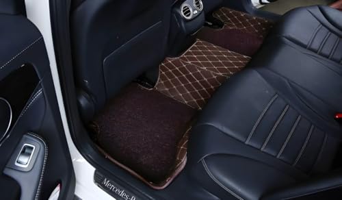 Image of 7D Premium Leatherette Car Foot Mat for Ford Endeavour Model (2017-2024)| Imparts Luxurious & Elegant Look | 100% Waterproof and Dust Proof | Custom Fitted Car Floor Tray Mat - Coffee