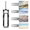 KANGXYSQ Fourche VTT 26 Pouces 100mm Voyage Vélo Fourche Suspendue 1" 1/8 V-Brake/Disque Amortisseur De Pression d'air Fourche De Vélo Alliage D'aluminium Contrôle des Épaules(Black Grey) #5
