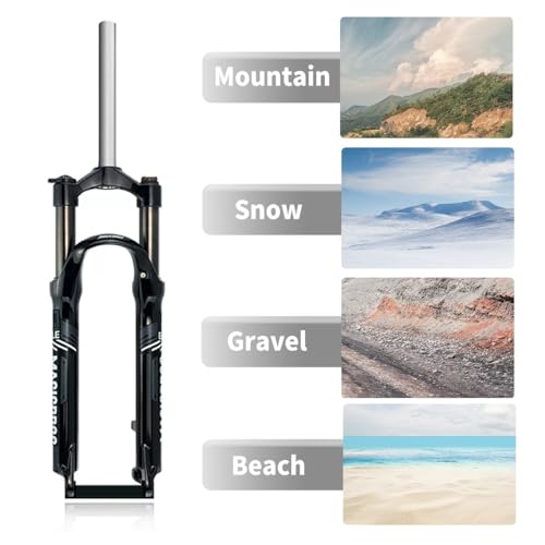 KANGXYSQ 26&rdquo;Mountain Bike Suspension Fork 1-1/8" Straight Tube Disc V Brake Bike Front Fork Travel 110mm Spring Fork Aluminum Alloy Mechanical Fork QR 9mm Manual Lockout (Black red)
