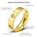 Love Friendship Gold Rings for Women:Wedding Band 18k Gold Ring Cubic Zirconia Stainless Steel Promise Ring Jewelry Birthday Gifts for Women,Size 6-10