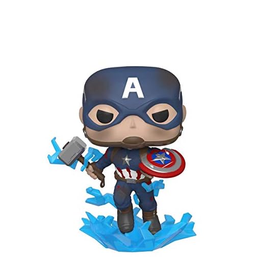 Funko- Pop Marvel: Endgame-Captain America w/BrokenShield & Mjolnir Capt A w/BrokenShield&Mjolnir Figura Coleccionable de Vinilo, Multicolor, Talla Única (45137)