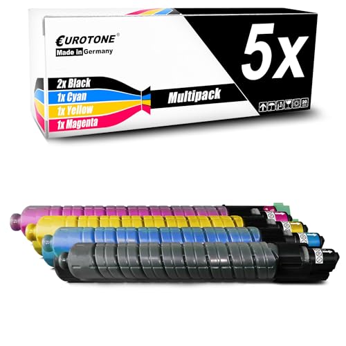 Cartouches de toner Eurotone pour Ricoh Aficio MPC3500 MPC4500 Pack de 5