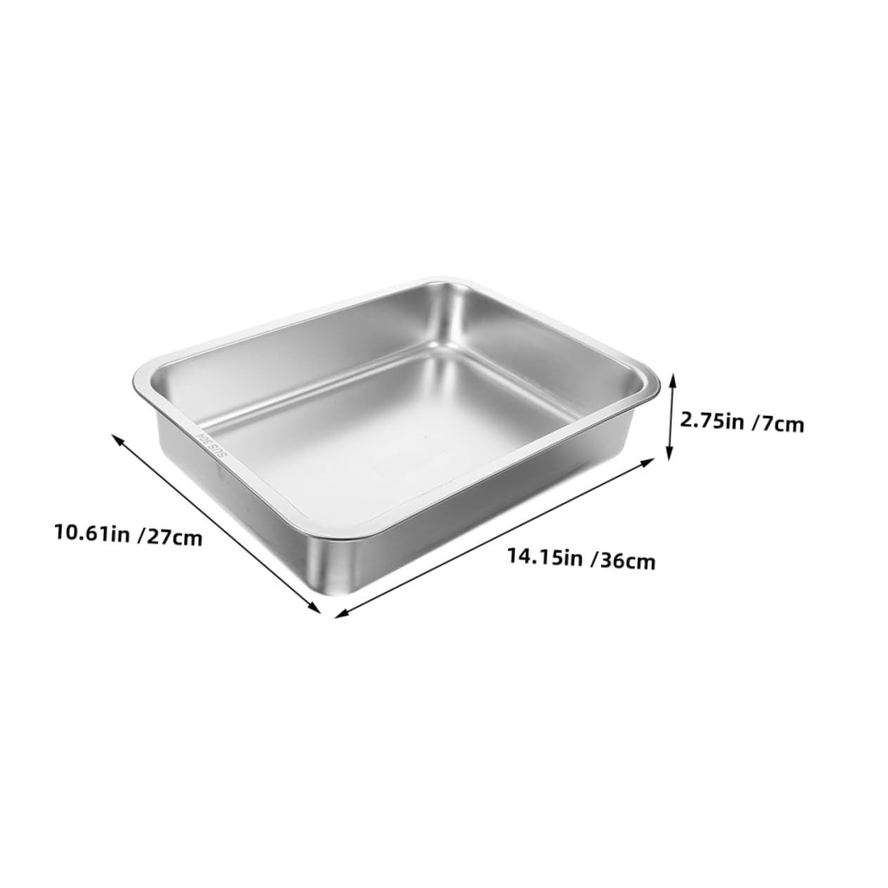 HAPINARY Stainless Steel Cat Litter Box for Cats Nonstick Open Litter Pan Design for Easy Access for Kittens and Rabbits Durable and Stable Litter Tray