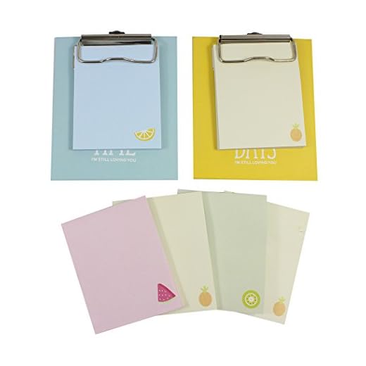 Sipliv Creative Sticky Notes Memo Pad med papper Urklipp, set med 2 och 4-pack klisterlappar – frukt B