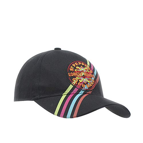 The Beatles Classic Adjustable Baseball Cap Drop T Logo Sgt Pepper Drum Abbey Road (Sgt. Pepper Stripes) Y - Les Beatles, Paul McCartney, John Lennon, RIngo Starr, George Harrison The Beatles Classic Adjustable Baseball Cap Drop T Logo Sgt Pepper Drum Abbey Road (Sgt. Pepper Stripes) Y
