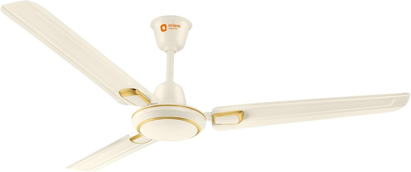 Orient Electric 1200 mm Pacific Air Dรฉco| Decorative ceiling fan | Powerful airflow| BEE 1 Star Rated | 2-year warranty | Ivory Gold, pack of 1