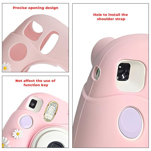 Coque Fujifilm Mini 7 Plus rose, étui compact de protection contre les chocs - 3
