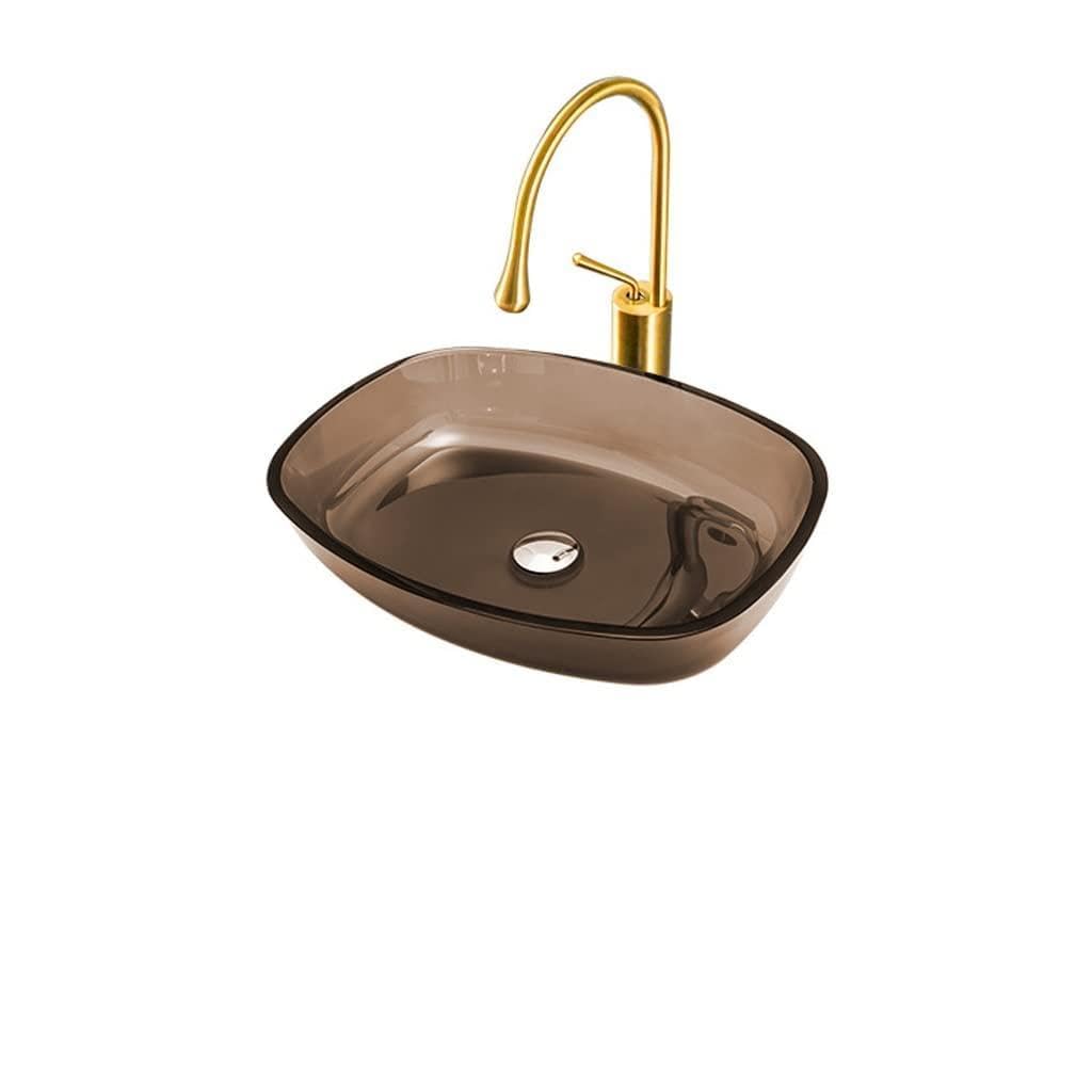 Hpthly D Bathroom Countertop Vessel Sink Bathroom Vessel Sink Toilet Simple Washbasin Tempere Glass Washbasin Hotel Counter Basin Bathroom Sinks (D)