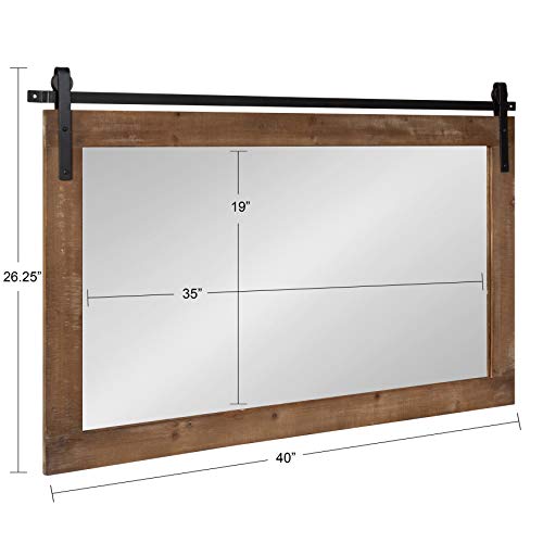 image for Kate and Laurel Cates Farmhouse Horizontal Wood Framed Wall Mirror, 40