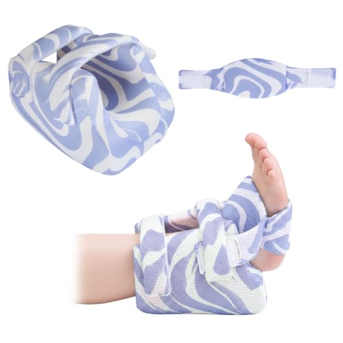 Image of 3D Heel Protector With Strap to Elevation Foot for Pressure Sores | Ankle Pillow Cushions for Bed Sores and Heel Pain Relief,Suitable for Elderly or Bedridden (Blue Stripe Pattern,1PC)