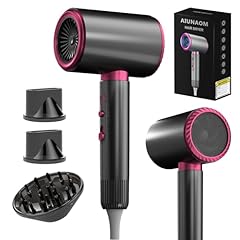 AIUNAOM 2400W Phon Capelli, Asciugacapelli Ionico Silenziosi con 1 Diffusore e 2 Concentratori, 3 Impostazioni di Velocità Phon Ionico a Velocità Costante per viaggio saloni famiglie