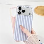 Case for iPhone 17/18 Pro Max 6.9",Cute Striped Cover,Red Pink - Image 6