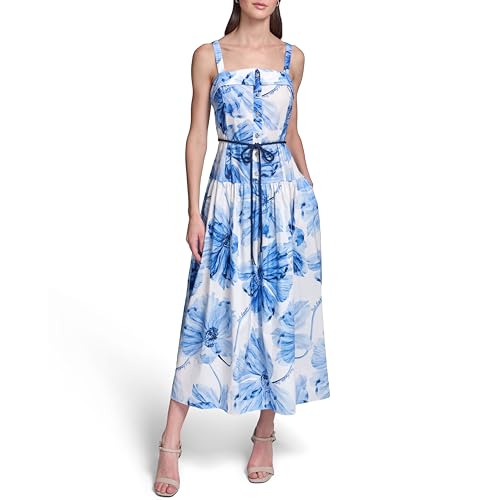 Image of Karl Lagerfeld Women's Sleeveless Rope Belt A-line Maxi Dress