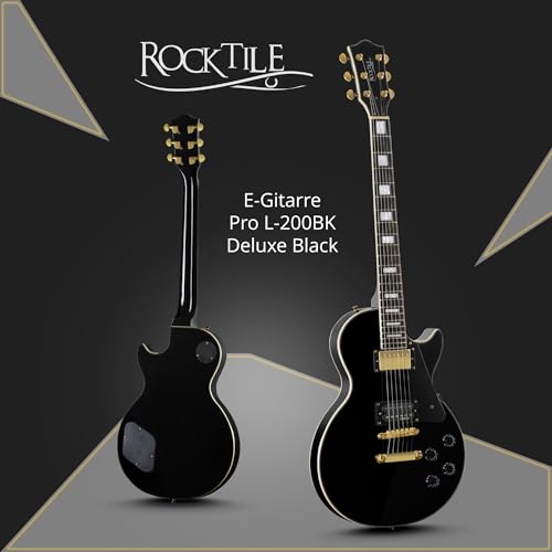 Rocktile Pro L-200BK Deluxe E-Gitarre in Schwarz