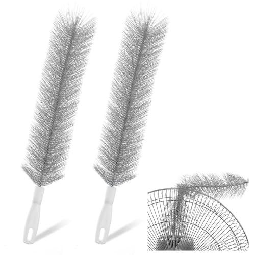 Image of Yuanchu 2 Pcs Fan Cleaner Brushes, Bendable Fan Cleaning Brush Cobweb Duster Set Microfiber Head Washable Brush for Ceiling Fan Air Vents Curtains Cars Box Fan(Grey)