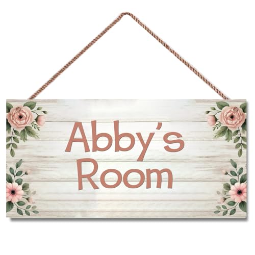 Personalized Door Sign Flowers Girls Bedroom Nursery Personalized Name Wooden