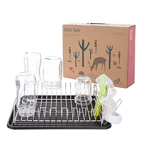 Elk and Friends Stainless Steel Baby Bottle Drying Rack - Countertop Dryer Rack