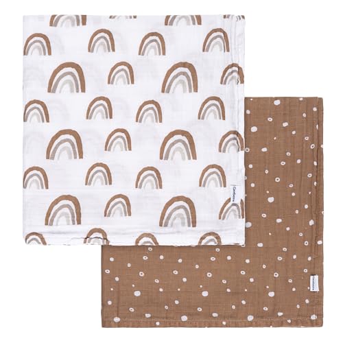 Image of Gerber Baby Unisex 2-Pack Muslin Blanket, Boho Rainbow, One Size