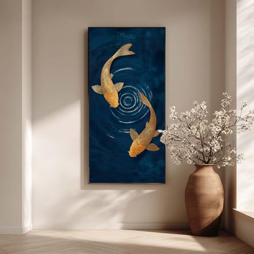 Impression sur toile poissons koi de qualité supérieure tableau d'art mural luxe