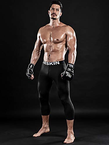 Drskin 3 Pack Men’s 3/4 Compression Pants Tights Leggings Shorts Sports Baselayer Running Workout Active (Classic B801 3P, L) #TOP4