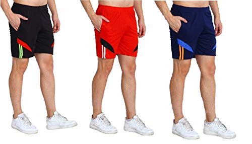 Image of Dia Dia Men's Lightweight Sports Shorts, Quick Dry Breathable Honeycomb Fabric, Zippered Pockets, Drawstring Waist - Ideal for Gym, Workout, Travel, Loungewear, Nightwear