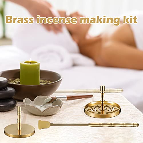 Doitool 5Pcs Brass Incense Tools Gold Incense Mold Tool Kit Incense Spoon Press Shovel Brush Diy Fragrance Accessory For Yoga Meditation #TOP1