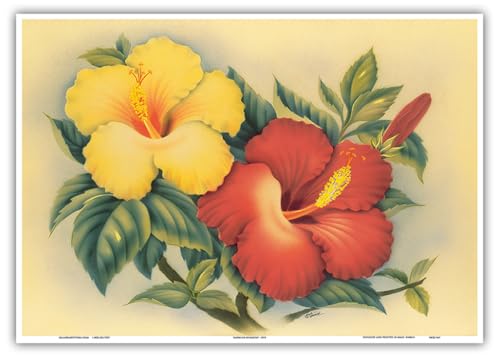 Hawaiian Hibiscus - Hawai’i State Flower - Vintage Hawaiian Airbrush