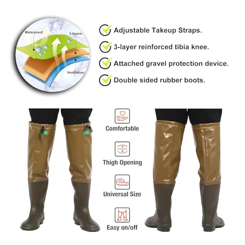 Hip Waders Waders Leves De Quadril Para Homens, Botas De Cano Alto Respiráveis, Waders Para Pesca E