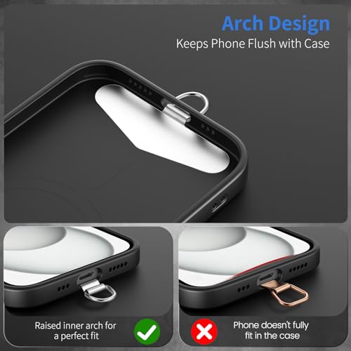 OUTXE Metal Phone Tether Tab Heavy Duty, 4 Pack Phone Lanyard Patch Replacement Part for Phone Strap (Silver) - Thumbnail 3