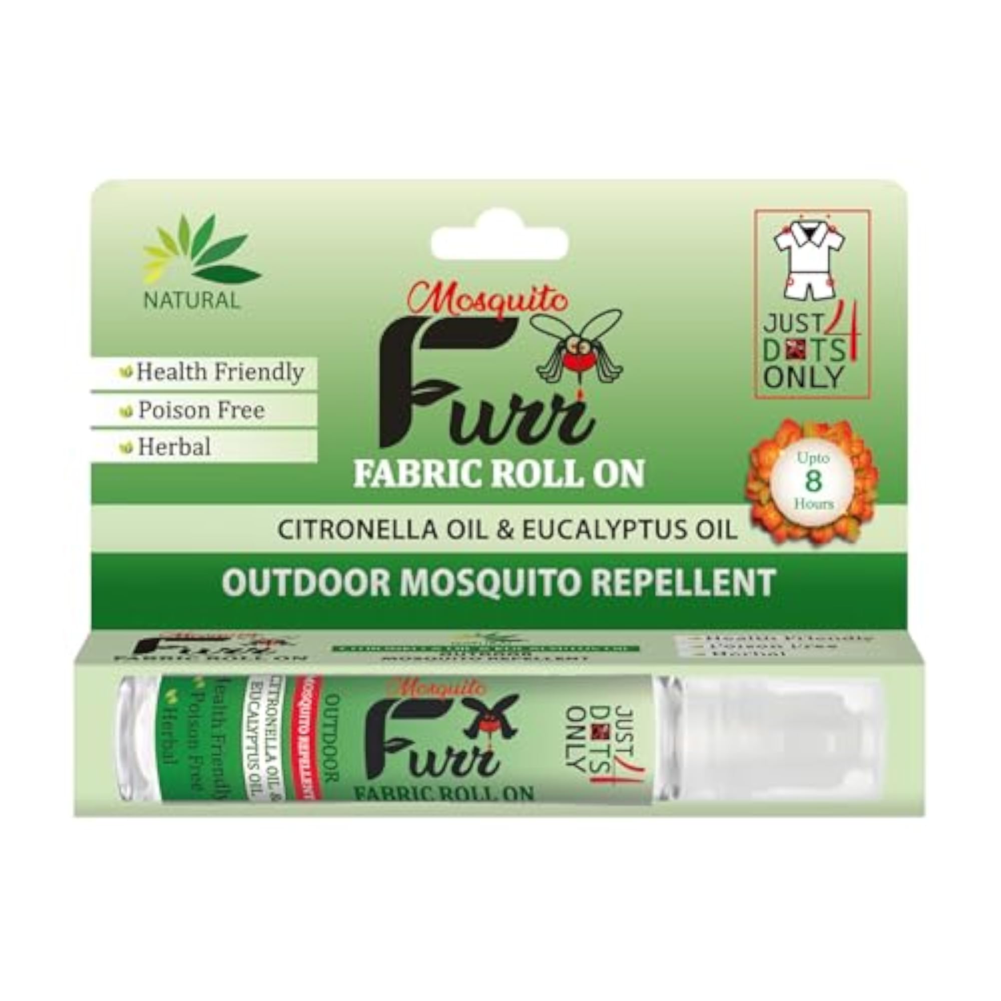 100% Natural Repellent Fabric Roll-On, 9 ml Pack of 3