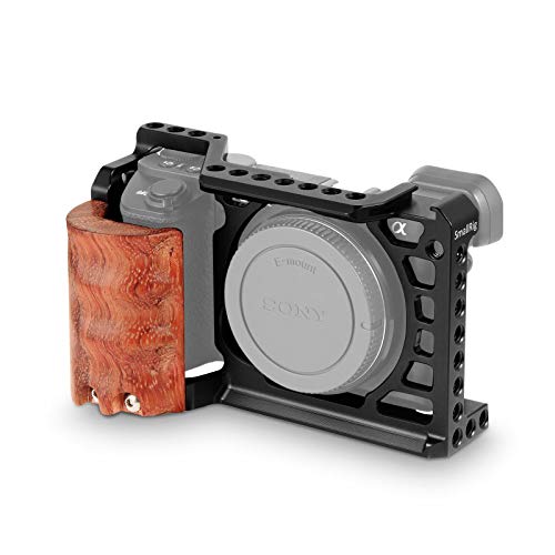 SMALLRIG Camera A6500 Cage Kit with Wooden Handle Hand Grip for Sony Alpha A6500/ILCE-6500 4K Digital Mirrorless Camera - 2097
