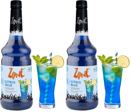Image of Zone Citrus Blue Flavoured Syrup 1000ml | Refreshing Lemon Citrus Blend with Subtle Orange Notes | Perfect for Mocktails, Lemonades, Iced Teas & More | Ideal for Cafe, Restaurant & Home Use