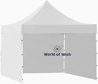 World of Wish 10X10 fT/ 3X3 m Foldable Gazebo Tent with 3 Side Cover, Outdoor Canopy Tent with Walls, popup Canopy Tent fo Price In India