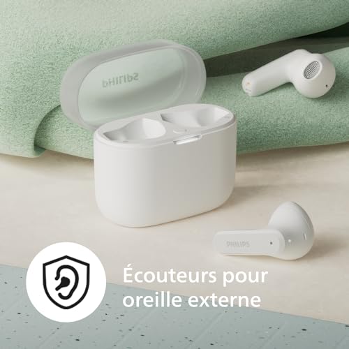 Philips TAT2139WT00 écouteurs Intra Auriculaires sans Fil Petits Embouts Bon Rapport qualité Prix Son Naturel avec Basses dynamiques appels clairs et étui de Chargement de Poche - vue 6