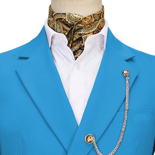 Image of Men's 2 Piece Suit with Metal Clasp Slim Fit Suit Stylish Business Pants Casual Wedding Grooms Tuxedo Suit