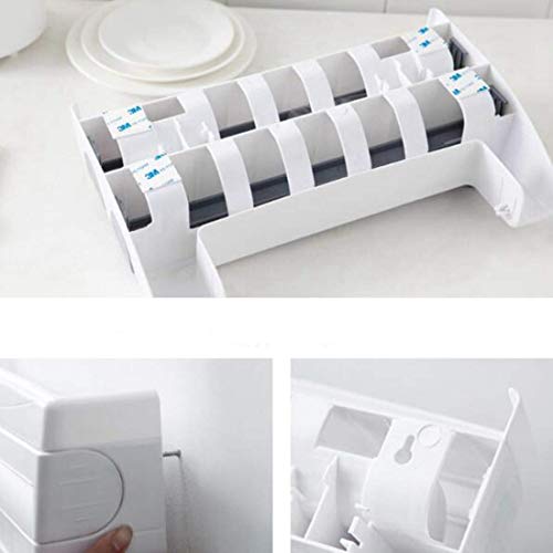 4-In-1 Wall-Mount Paper Towel Holder,Plastic Wrap Foil Dispenser,Wall-Mount Sauce Bottle Storage,Bathroom Organizer Storage,Shelf Adhesive Wall Mount,Rack Paper Towel Holder #TOP7