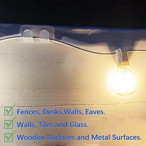 Outdoor Light Clips, 30 Pack Large Outdoor Adhesive Hooks For String Lights, Christmas Decorations And Cables, Weatherproof And Anti-Shake Two-Clips Patented Design #TOP2