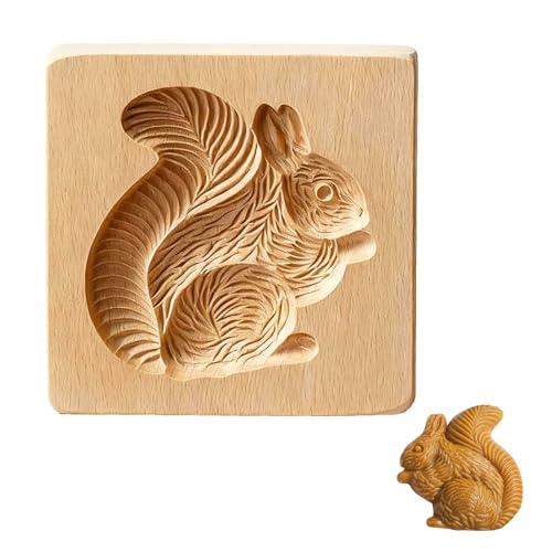 Brotausstecher Für Kinder, Form Eichhörnchen, Keksausstecher Aus Holz, DIY Backform Für Kekse, Plätzchenform 10x10x2cm