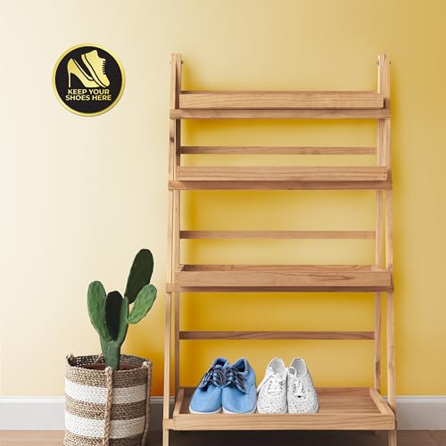 Image of Rousrie Keep Your Shoes Here Stickers For Glass Doors (Size: 6 Inch) For Office, Stores, Cafe, Hotel, Restaurant, Business & Shop, Self-Adhesive, Acrylic Signage (Keep your shoes here)