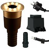 Wasserspielleuchte warmweiß, inkl. Trafo, 0,6 Watt, IP68, 12V, 103 LUX, 650 cm Kabel, 8 LED, LED Ring Brunnen, Wasserspielbeleuchtung | Springbrunnen-Beleuchtung | Quellsteinbeleuchtung