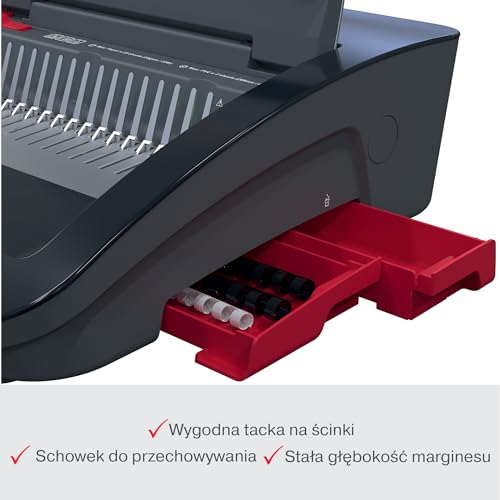 Bindownica elektryczna GBC CombBind CB25E - oprawia 390 kartek A5/A4, elektryczny dziurkacz z diodą LED zapobiegającą zacięciom, dziurkuje 25 kartek, czarny/srebrny, 4410064