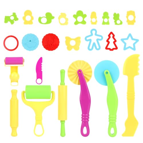 MXTIMWAN 24 Pezzi Pasta da Modellare per Plastilina, Strumenti di Pasta di Plastiline, Creative Utensili per Plastilina per Bambini, Ragazze, Ragazzi, Fai da Te Plastilina