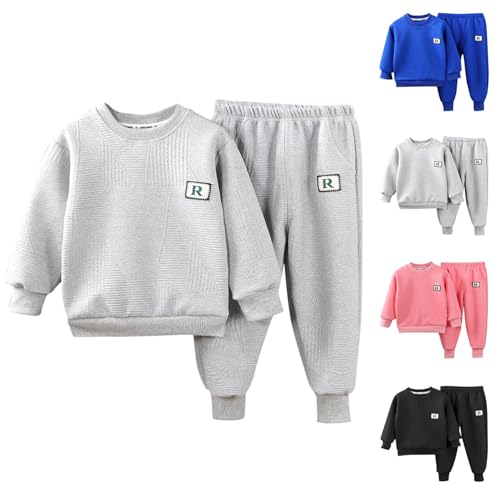 Kids Sweatsuits Toddler Girls Boys 2 Piece Tracksuit Crewneck Sweatshirt and Jogger Sweatpants Clothing Sets for 0-6 Years2