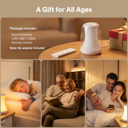 White Noise Sound Machine for Sleep Night Light Baby Remote/Touch Control DROPS TO - image 7
