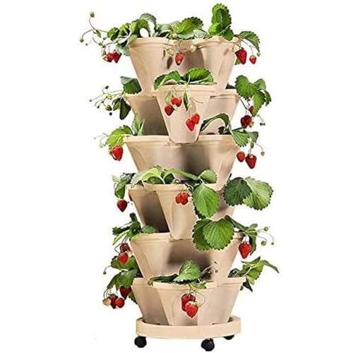 Maceta vertical exterior e interior para huerto urbano de fresas y plantas de flor 2