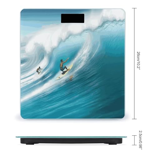 Báscula digital de baño con pantalla LED y plataforma de vidrio templado miniatura 2