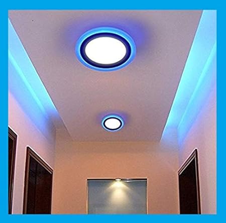 DMak 9W 3D Effect LED Round Panel Light (White and Blue)