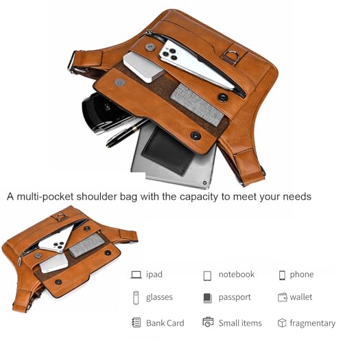 Bolso bandolera de piel para hombre A-QMZL estilo vintage y diseño crossbody para la oficina 5